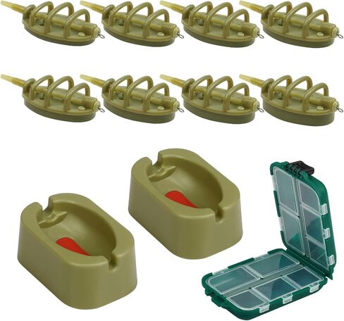 Fennoral 11PCS Carp Fishing Feeder Inline Method Feeder Set,Carp Fishing Tackle Carp Feeder Carp Fishing Equipment with 2 Rubber Mould Carp Fishing Accessories. in Saudi Arabia
