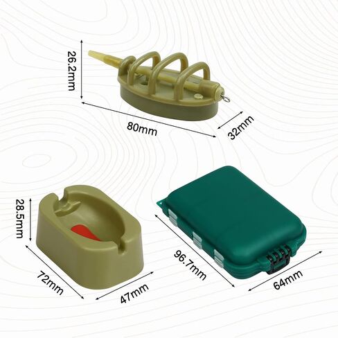 Fennoral 11PCS Carp Fishing Feeder Inline Method Feeder Set,Carp Fishing Tackle Carp Feeder Carp Fishing Equipment with 2 Rubber Mould Carp Fishing Accessories. in Saudi Arabia