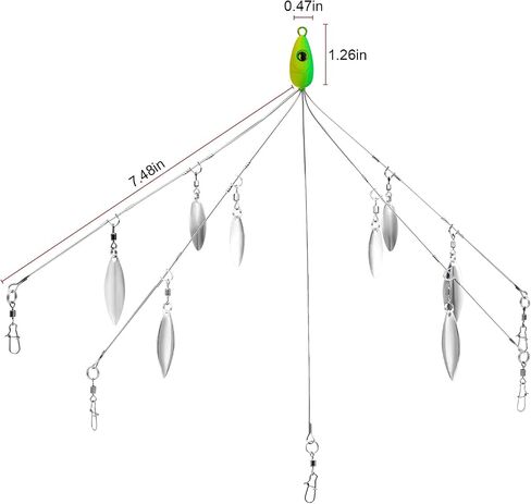 FREGITO 5 الأسلحة ألاباما مظلة تلاعب الصيد باس عدة الصيد السحر الطعم الحفارات ل السحر سمك السلمون المرقط سمك السلمون المياه العذبة in Kuwait