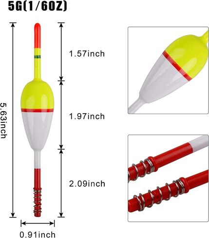 SILANON Wood Slip Bobbers Fishing Floats and Bobbers Spring Oval Stick Slip Floats for Crappie Catfish Trout Panfish Walleyes Fishing 5/10pcs in Saudi Arabia
