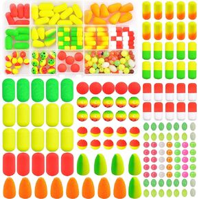 SILANON Pompano Rigs Floats Beads Kit,Foam Snell Fishing Floats Bobbers for Surf Fishing Live Bait Walleye Rig Making Accessories Bullet Cylinder Float for Trout Catfish in Kuwait