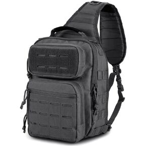 WINCENT Tactical Sling Bag Pack Military Rover Shoulder Sling Backpack Molle Assault Range Bag EDC Diaper Bag Day Pack Black in Kuwait