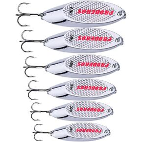 PROBEROS Fishing Lures Spoons - Metal Casting Fishing Spoon - Bass Hard Lure Blade Fish Baits Set Gold Silver