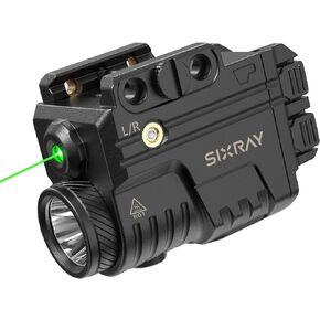 مجموعة ضوء ليزر ومصباح يدوي من SIXRAY باللون الأزرق للمسدس، مسدس تكتيكي قابل لإعادة الشحن مثبت على السكك الحديدية، مصباح يدوي ليزر كومبو مناسب لـ Picatinny