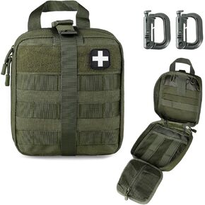 LIVANS Tactical First Aid Pouch, Molle EMT Pouches Rip-Away Military IFAK Medical Bag Outdoor Emergency Survival Kit Quick Release Design Include Red Cross Patch