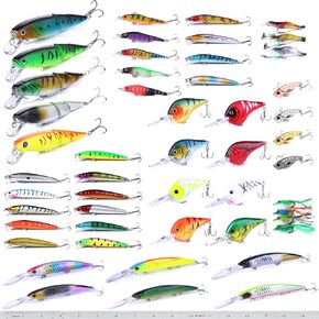 Fishing Lures Kit Minnow Popper Crank Baits Freshwater Bass Fishing Baits Set in Kuwait
