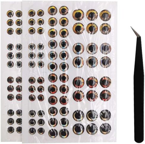 2D/3D/4D/5D Fishing Eyes Oval Pupil Fishing Lure Eye for Making Fishing Lure and Fly Tying in Kuwait