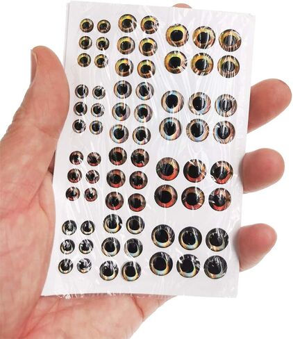 2D/3D/4D/5D Fishing Eyes Oval Pupil Fishing Lure Eye for Making Fishing Lure and Fly Tying in Kuwait
