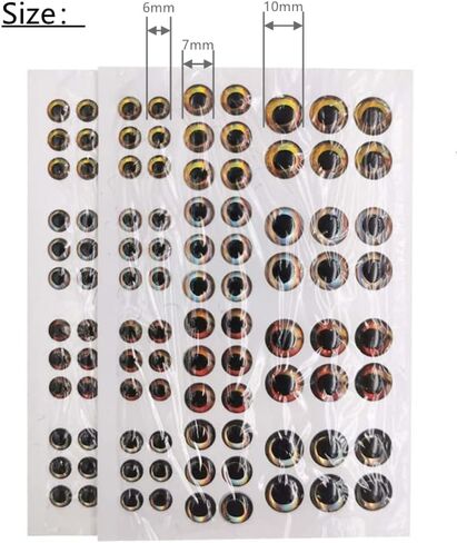2D/3D/4D/5D Fishing Eyes Oval Pupil Fishing Lure Eye for Making Fishing Lure and Fly Tying in Kuwait