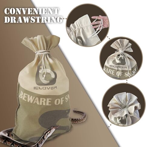 ICLOVER حقيبة الزواحف الأفعى مع الرباط، 20 بوصة × 28 بوصة حقيبة صيد الثعابين الكبيرة شديدة التحمل مع زوايا سفلية مخيطة لتحريك النقل والتقاط صيد الثعابين والزواحف in Kuwait