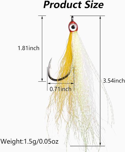Clouser Minnow Fishing Flies, 10pcs Saltwater Fly Fishing Lures Hand Tied Clouser Minnow Fly Streamer Hooks for Bass Striper Flounder Saltwater Freshwater in Kuwait
