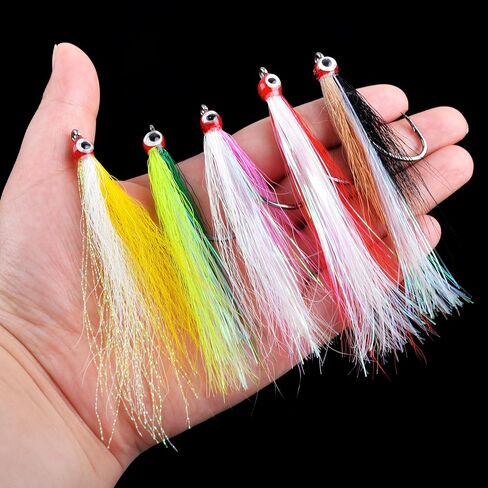 Clouser Minnow Fishing Flies, 10pcs Saltwater Fly Fishing Lures Hand Tied Clouser Minnow Fly Streamer Hooks for Bass Striper Flounder Saltwater Freshwater in Kuwait