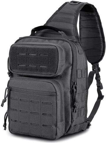 WINCENT Tactical Sling Bag Pack Military Rover Shoulder Sling Backpack Molle Assault Range Bag EDC Diaper Bag Day Pack Black in Kuwait