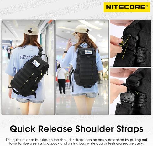 Nitecore BP18 حقيبة الظهر التكتيكية للسفر Daypack حقيبة رخوة تناسب أجهزة الكمبيوتر المحمولة مقاس 14 بوصة in Saudi Arabia