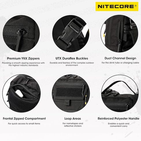 Nitecore BP18 حقيبة الظهر التكتيكية للسفر Daypack حقيبة رخوة تناسب أجهزة الكمبيوتر المحمولة مقاس 14 بوصة in Saudi Arabia