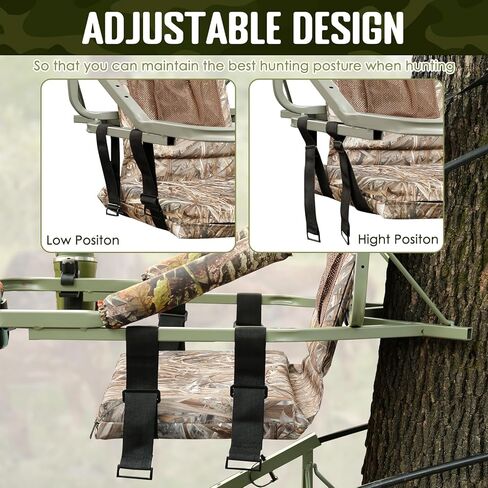 Aolamegs ملحقات مقعد شجرة الصيد - وسادة مقعد حامل شجرة صيد مقاومة للماء، مقعد بديل مموه للشجرة، مقعد حامل سلم صيد سميك قابل للإزالة للرجال in Kuwait