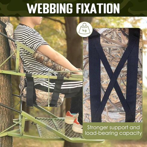 Aolamegs ملحقات مقعد شجرة الصيد - وسادة مقعد حامل شجرة صيد مقاومة للماء، مقعد بديل مموه للشجرة، مقعد حامل سلم صيد سميك قابل للإزالة للرجال in Kuwait