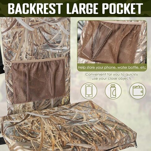 Aolamegs ملحقات مقعد شجرة الصيد - وسادة مقعد حامل شجرة صيد مقاومة للماء، مقعد بديل مموه للشجرة، مقعد حامل سلم صيد سميك قابل للإزالة للرجال in Kuwait