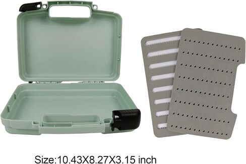 Aventik Streamer Fly Box Click Lock كبير غاسل الذباب صندوق صيد القوارب صيد السمك صواني تخزين منظم صندوق الأجهزة 10.43X8.27X3.15 بوصة (SF1B رمادي) in Kuwait