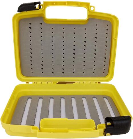 Aventik Streamer Fly Box Click Lock كبير غاسل الذباب صندوق صيد القوارب صيد السمك صواني تخزين منظم صندوق الأجهزة 10.43X8.27X3.15 بوصة (SF1B رمادي) in Kuwait