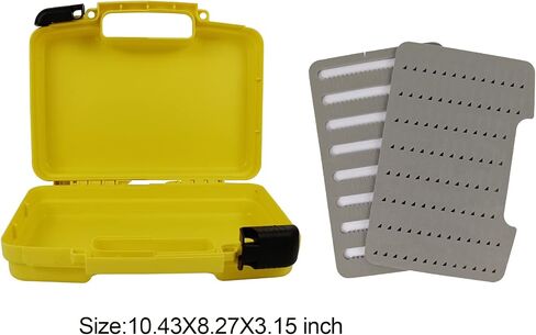 Aventik Streamer Fly Box Click Lock كبير غاسل الذباب صندوق صيد القوارب صيد السمك صواني تخزين منظم صندوق الأجهزة 10.43X8.27X3.15 بوصة (SF1B رمادي) in Kuwait