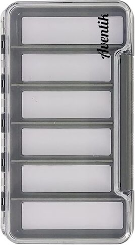 Waterproof Fly Fishing Box Slim Fishing Storage Fishing Tackle Case Multi Magnetic Compartments Tackle Box 7.36"X4.02"X0.63" (187X102X16mm)(Grey-12C) in Saudi Arabia