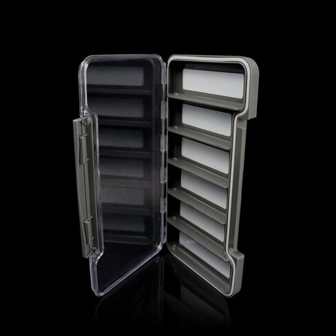 Waterproof Fly Fishing Box Slim Fishing Storage Fishing Tackle Case Multi Magnetic Compartments Tackle Box 7.36"X4.02"X0.63" (187X102X16mm)(Grey-12C) in Saudi Arabia