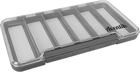 Waterproof Fly Fishing Box Slim Fishing Storage Fishing Tackle Case Multi Magnetic Compartments Tackle Box 7.36"X4.02"X0.63" (187X102X16mm)(Grey-12C) in Saudi Arabia
