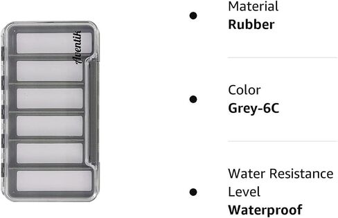 Waterproof Fly Fishing Box Slim Fishing Storage Fishing Tackle Case Multi Magnetic Compartments Tackle Box 7.36"X4.02"X0.63" (187X102X16mm)(Grey-12C) in Saudi Arabia