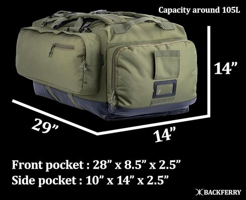Large Duffle Bag Duffel Pack with Backpack Shoulder Straps and Shoes Compartment 105L for Sports Travel Hunting Camping. in Kuwait