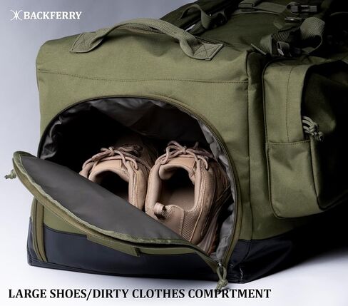 Large Duffle Bag Duffel Pack with Backpack Shoulder Straps and Shoes Compartment 105L for Sports Travel Hunting Camping. in Kuwait