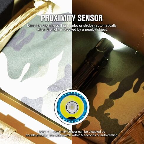 مصباح يدوي تكتيكي قابل لإعادة الشحن بقوة 2300 لومن من OLIGHT Warrior 3S، ضوء ساطع LED مدمج مزدوج المفاتيح مع مستشعر القرب، مدعوم ببطارية مخصصة للطوارئ وEDC والبحث (OD Green) in Kuwait