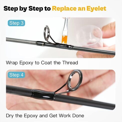 OJY&DOIIIY Fishing Rod Repair Kit, All-in-One Supplies for Fishing Pole Eyelets Replacement with Rod Guides,Epoxy Glue,Wrapping Thread and Tape in Saudi Arabia