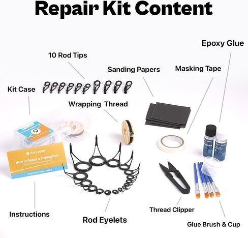OJY&DOIIIY Fishing Rod Repair Kit, All-in-One Supplies for Fishing Pole Eyelets Replacement with Rod Guides,Epoxy Glue,Wrapping Thread and Tape in Saudi Arabia