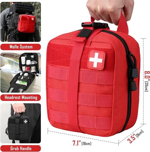 حقيبة الإسعافات الأولية LIVANS 1000D فارغة، حقيبة Ifak الطبية للطوارئ وEMT | متوافق مع Molle، تصميم قابل للتمزق وسريع الفك، متعدد الاستخدامات للاستخدام التكتيكي والتخييم والمشي لمسافات طويلة والسفر in Kuwait