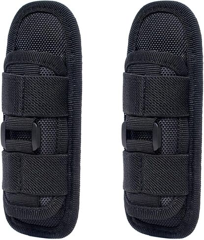 LIVANS Tactical Flashlight Pouch Holster, Rotatable Flashlight Holder Belt Clip Tactical Torch Carry Case with 360 Degree Carabiner Reel Clip in Saudi Arabia