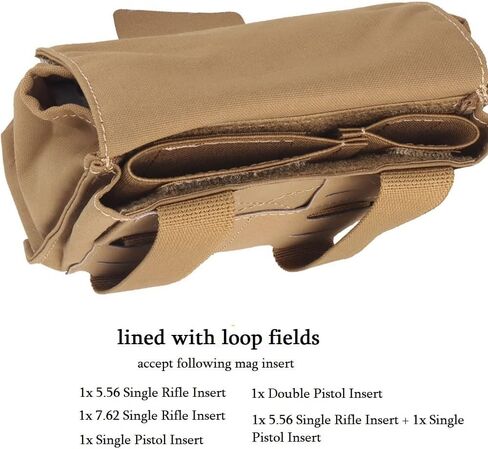 Molle Multi-Use Pouches, Tactical 5.56 7.62 Magazine Pouch GP Storage Bag 2 in 1 for Duty Belt Vest in Kuwait