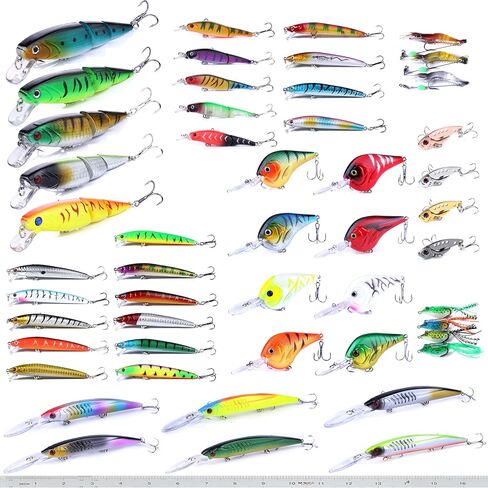 Fishing Lures Kit Minnow Popper Crank Baits Freshwater Bass Fishing Baits Set in Kuwait