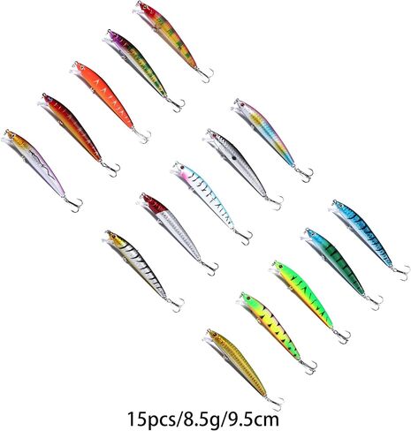 Fishing Lures Kit Minnow Popper Crank Baits Freshwater Bass Fishing Baits Set in Kuwait