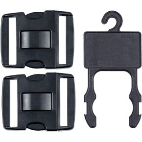Replacement Strong Duty Buckle System for 2.25inches police Duty Belt,Triple Lock(2Pack)+Heavy Duty Belt Hanger