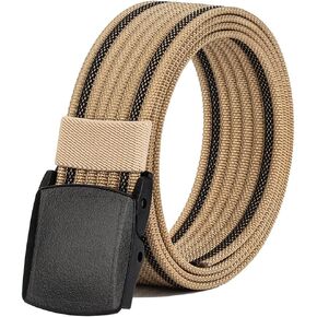 LionVII Nylon Belts Men, Adjustable Belt with YKK Plastic Buckle Durable for Outdoor, Trim to Fit 27-46" Waist