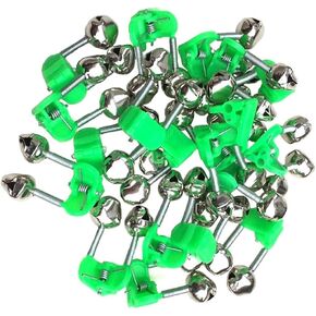 KISEER 50 Pcs Plastic Fishing Bells Clips Fishing Rod Alarm with Dual Alert Bells