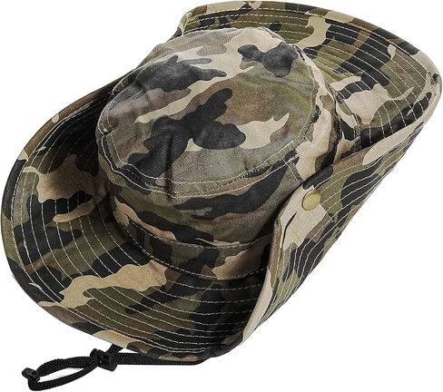 Boys Camo Sun-Bucket-Hat-Kids-Fishing-Hat-Boonie-Cap-Safari 2-14Yrs in Kuwait