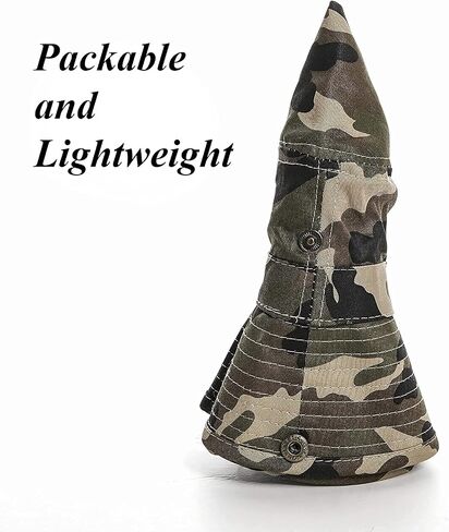 Boys Camo Sun-Bucket-Hat-Kids-Fishing-Hat-Boonie-Cap-Safari 2-14Yrs in Kuwait