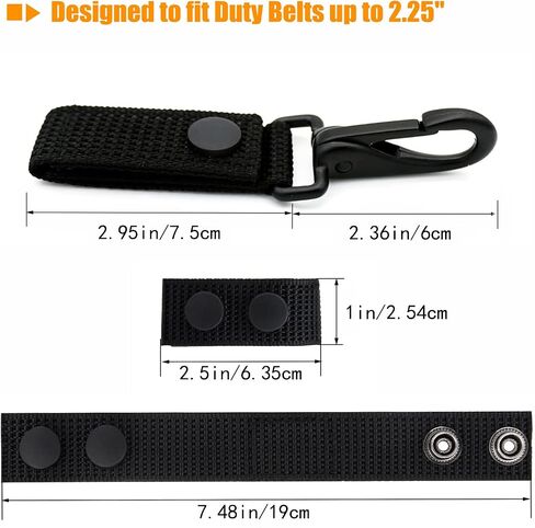 Duty Belt Keeper with Key Holder for 2" and 2¼" Wide Belt | 2 Pack,Keeper with Strong Metal Police Key Clip, Military Molle Hook,Police Military Equipment Accessories in Kuwait