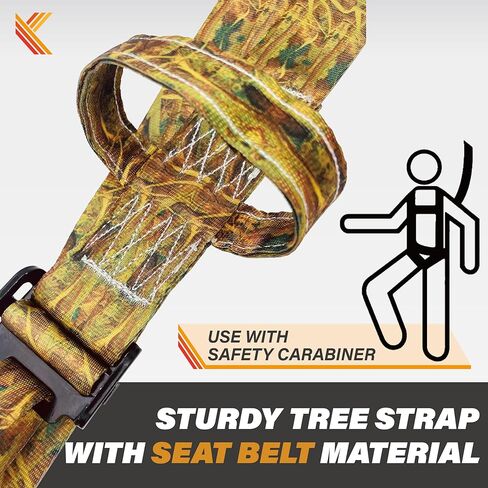 كودياك الأشرطة شجرة حزام 2 "x 6ft في الهواء الطلق الصيد طقم حزام السلامة شجرة تسلق تقف الملحقات مع الإعداد السريع والصامت in Kuwait