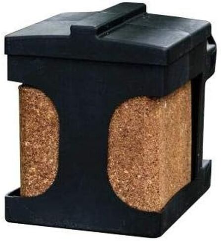 Brick Holder for up to Four, 4 lb Salt, Mineral, and Attractant Bricks with Mounting Straps, Black in Saudi Arabia