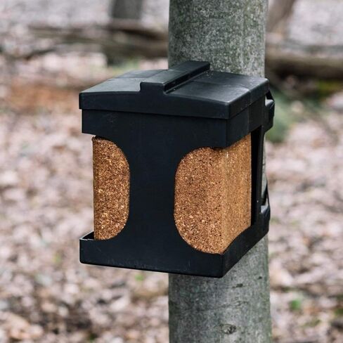 Brick Holder for up to Four, 4 lb Salt, Mineral, and Attractant Bricks with Mounting Straps, Black in Saudi Arabia