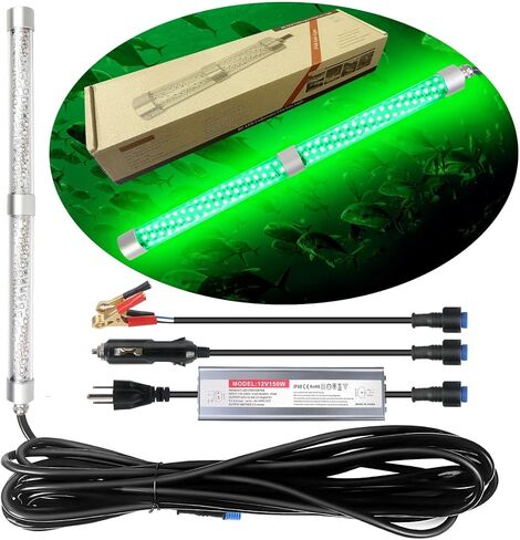 PathyLevos 12V أو 110V 8 IN16in 50 100W 10000 20000lm 25ft سلك، مكتشف الصيد الليلي الأخضر، جاذب الأسماك المتوهجة، IP68 Waterpoof ضوء الصيد الجاذب in Kuwait