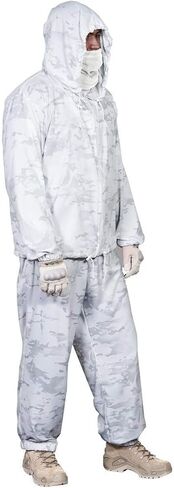 Free2Buy Winter Multicam Alpine Hunting Tactical Suit Camouflage Clothing Army Sniper Military Including Jacket, Pants, Carry Bag Suitable for Unisex (M/L/XL/XXL/XXXL) in Saudi Arabia